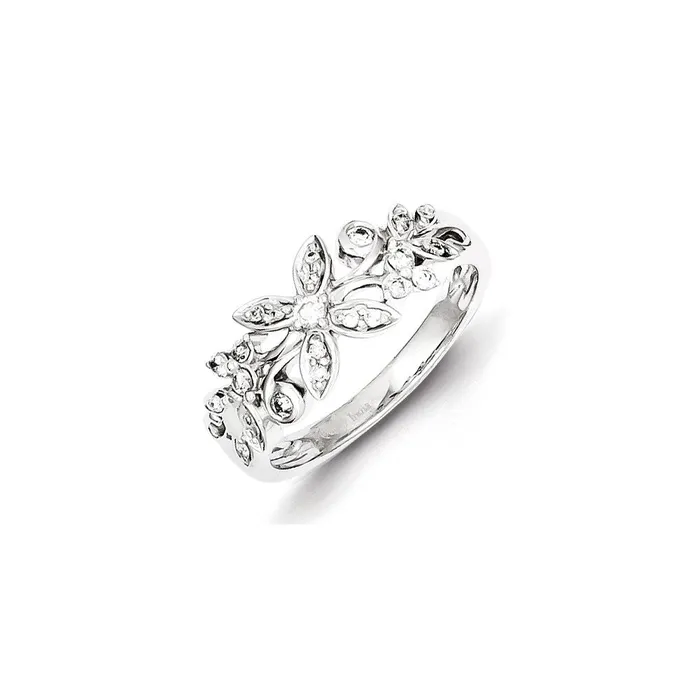 Rings Goldia Sterling Silver Patterned Diamond Ring