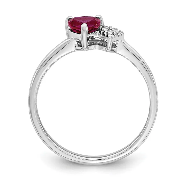 Rings Goldia Sterling Silver Polished Created Ruby and Diamond Ring