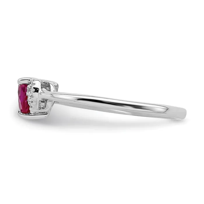 Rings Goldia Sterling Silver Polished Created Ruby and Diamond Ring