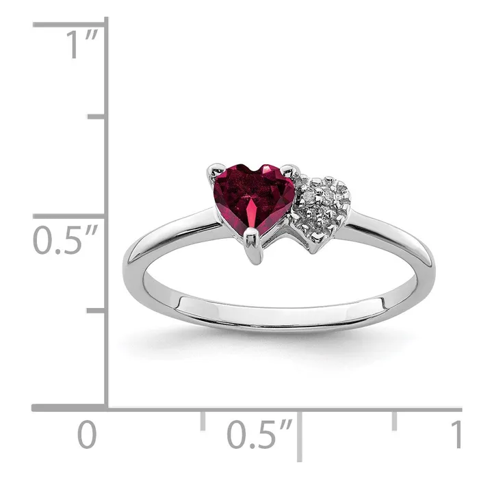 Rings Goldia Sterling Silver Polished Created Ruby and Diamond Ring