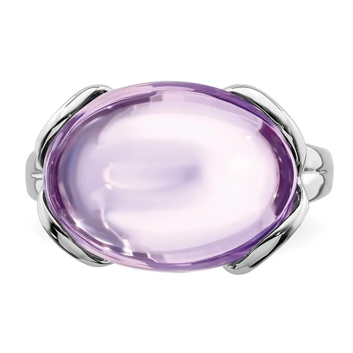 Rings Goldia Sterling Silver Rhodium Pink Quartz Ring
