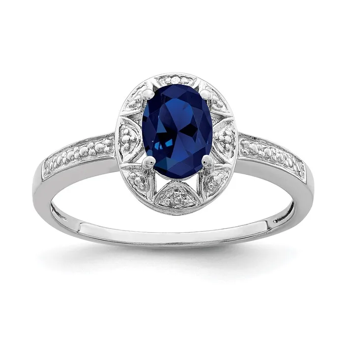 Rings Goldia Sterling Silver Rhodiumplated Diamond u0026 Created Sapphire Ring