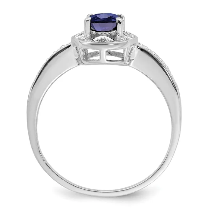 Rings Goldia Sterling Silver Rhodiumplated Diamond u0026 Created Sapphire Ring