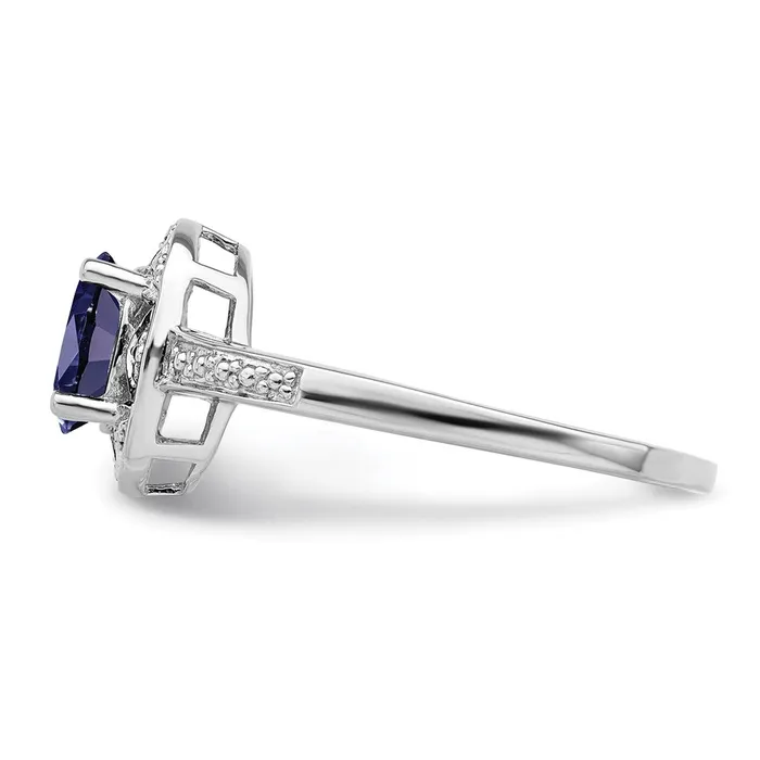 Rings Goldia Sterling Silver Rhodiumplated Diamond u0026 Created Sapphire Ring