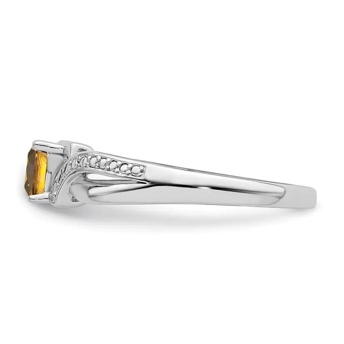 Rings Goldia Sterling Silver Rhodium Whiskey Quartz Diamond Ring