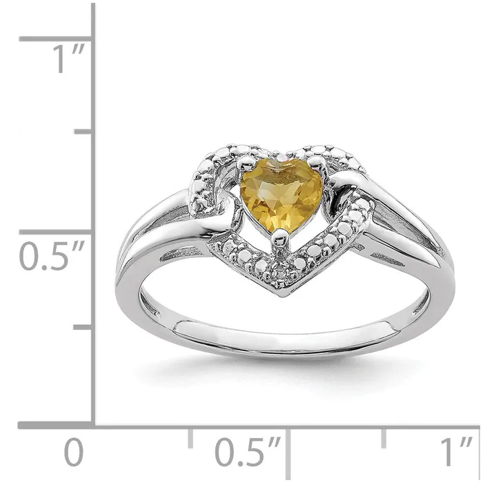 Rings Goldia Sterling Silver Rhodium Whiskey Quartz Diamond Ring