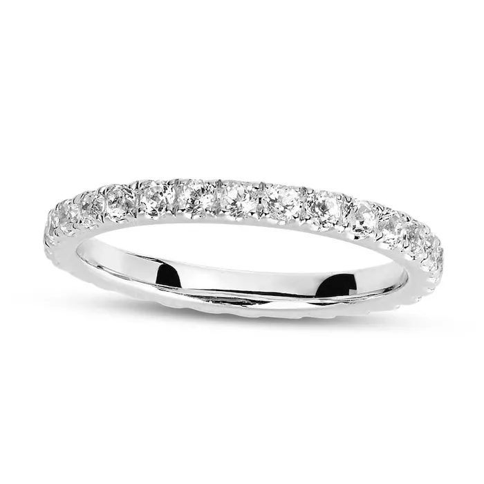 Rings Goldia White Topaz Eternity Band in Sterling Silver