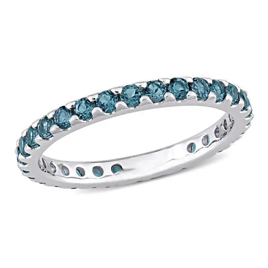 Rings JMS always Original Amour 10k White Gold 1 12 CT TGW London Blue Topaz Eternity Ring Rings JMS always Original Amour 10k White Gold 1 12 CT TGW London Blue Topaz Eternity Ring