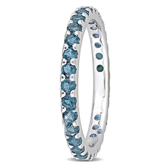 Rings JMS always Original Amour 10k White Gold 1 12 CT TGW London Blue Topaz Eternity Ring Rings JMS always Original Amour 10k White Gold 1 12 CT TGW London Blue Topaz Eternity Ring