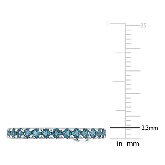 Rings JMS always Original Amour 10k White Gold 1 12 CT TGW London Blue Topaz Eternity Ring Rings JMS always Original Amour 10k White Gold 1 12 CT TGW London Blue Topaz Eternity Ring