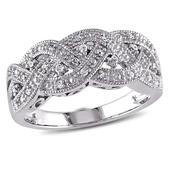 Rings JMS always Original Delmar 18 CT TW Braided Diamond Ring in Sterling Silver Rings JMS always Original Delmar 18 CT TW Braided Diamond Ring in Sterling Silver