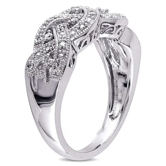 Rings JMS always Original Delmar 18 CT TW Braided Diamond Ring in Sterling Silver Rings JMS always Original Delmar 18 CT TW Braided Diamond Ring in Sterling Silver