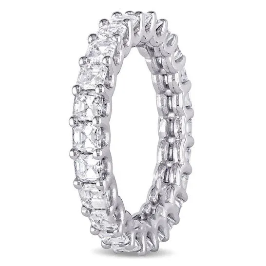 Rings Original Amour 18k White Gold 4 CT TW AsscherCut Diamond FullEternity Band JMS always Rings Original Amour 18k White Gold 4 CT TW AsscherCut Diamond FullEternity Band JMS always