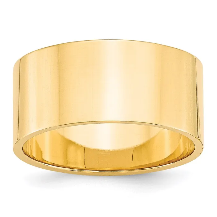Rings Solid 14K Yellow Gold 10mm Light Weight Flat MensWomens Wedding Band Ring Size 12 Goldia Rings Solid 14K Yellow Gold 10mm Light Weight Flat MensWomens Wedding Band Ring Size 12 Goldia