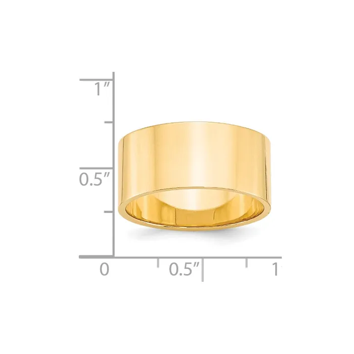 Rings Solid 14K Yellow Gold 10mm Light Weight Flat MensWomens Wedding Band Ring Size 12 Goldia Rings Solid 14K Yellow Gold 10mm Light Weight Flat MensWomens Wedding Band Ring Size 12 Goldia