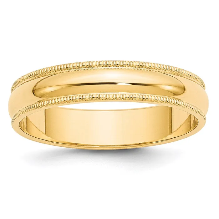 Rings Solid 14K Yellow Gold 5mm Milgrain Half Round MensWomens Wedding Band Ring Size 135 Goldia Rings Solid 14K Yellow Gold 5mm Milgrain Half Round MensWomens Wedding Band Ring Size 135 Goldia