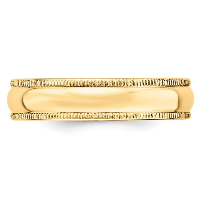Rings Solid 14K Yellow Gold 5mm Milgrain Half Round MensWomens Wedding Band Ring Size 135 Goldia Rings Solid 14K Yellow Gold 5mm Milgrain Half Round MensWomens Wedding Band Ring Size 135 Goldia