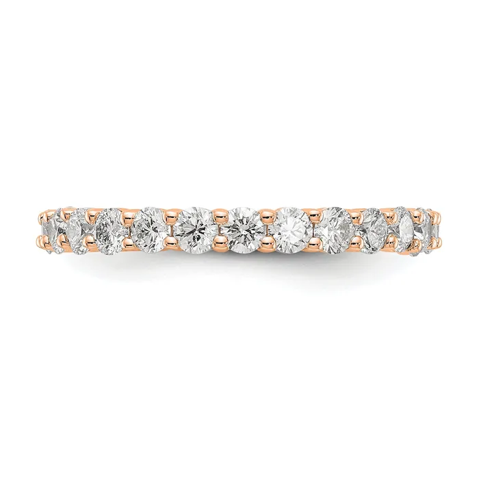 Rings Solid Real 14k Rose Gold 15CT Shared Prong CZ Eternity Wedding Band Ring Goldia