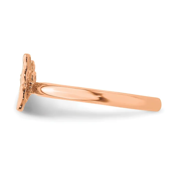 Rings SS Stackable Expressions Rose Goldplated Butterfly wDiamond Ring Goldia