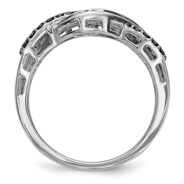 Rings Sterling Silver Black and White Diamond Ring Goldia