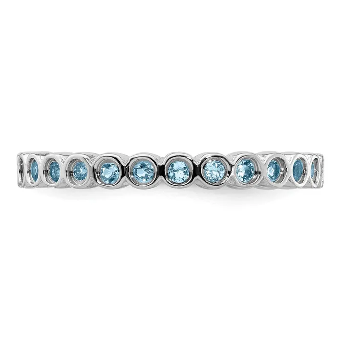 Rings Sterling Silver Stackable Expressions Aquamarine Ring Goldia