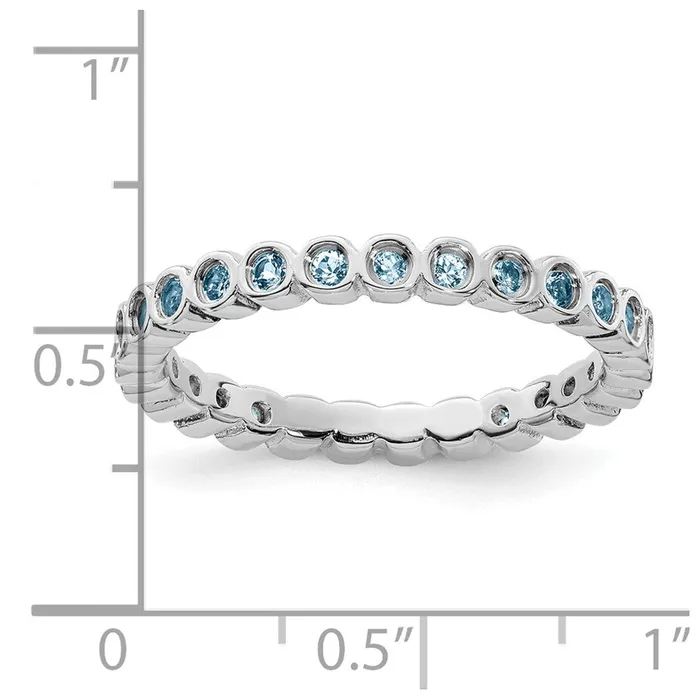 Rings Sterling Silver Stackable Expressions Aquamarine Ring Goldia