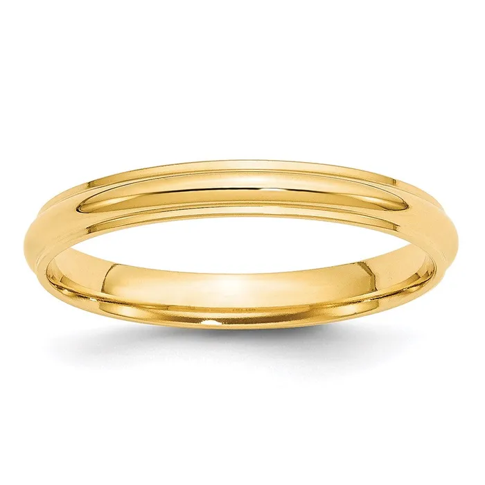 Solid 10K Yellow Gold 3mm Half Round with Edge MensWomens Wedding Band Ring Size 75 Goldia Rings Solid 10K Yellow Gold 3mm Half Round with Edge MensWomens Wedding Band Ring Size 75 Goldia Rings