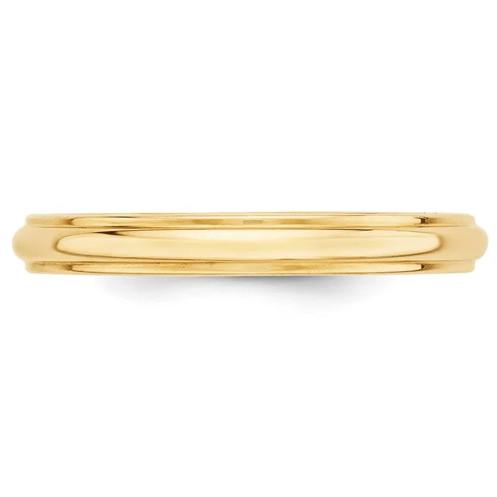 Solid 10K Yellow Gold 3mm Half Round with Edge MensWomens Wedding Band Ring Size 75 Goldia Rings Solid 10K Yellow Gold 3mm Half Round with Edge MensWomens Wedding Band Ring Size 75 Goldia Rings
