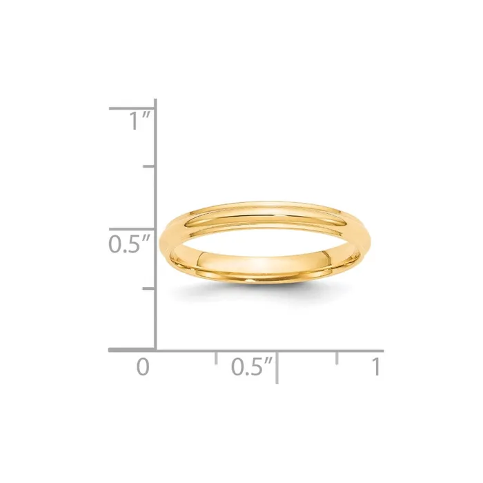 Solid 10K Yellow Gold 3mm Half Round with Edge MensWomens Wedding Band Ring Size 75 Goldia Rings Solid 10K Yellow Gold 3mm Half Round with Edge MensWomens Wedding Band Ring Size 75 Goldia Rings
