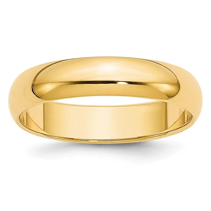 Solid 10K Yellow Gold 5mm Half Round MensWomens Wedding Band Ring Size 125 Goldia Rings Solid 10K Yellow Gold 5mm Half Round MensWomens Wedding Band Ring Size 125 Goldia Rings