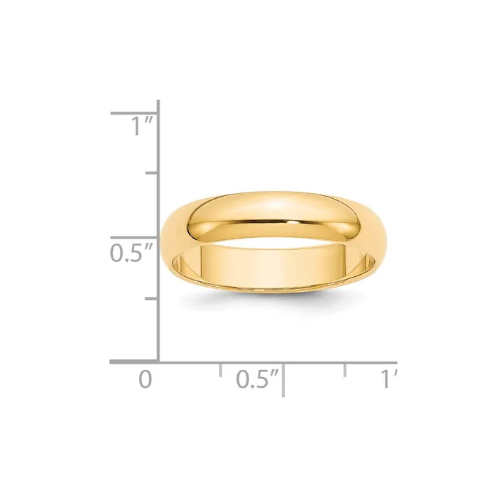 Solid 10K Yellow Gold 5mm Half Round MensWomens Wedding Band Ring Size 125 Goldia Rings Solid 10K Yellow Gold 5mm Half Round MensWomens Wedding Band Ring Size 125 Goldia Rings