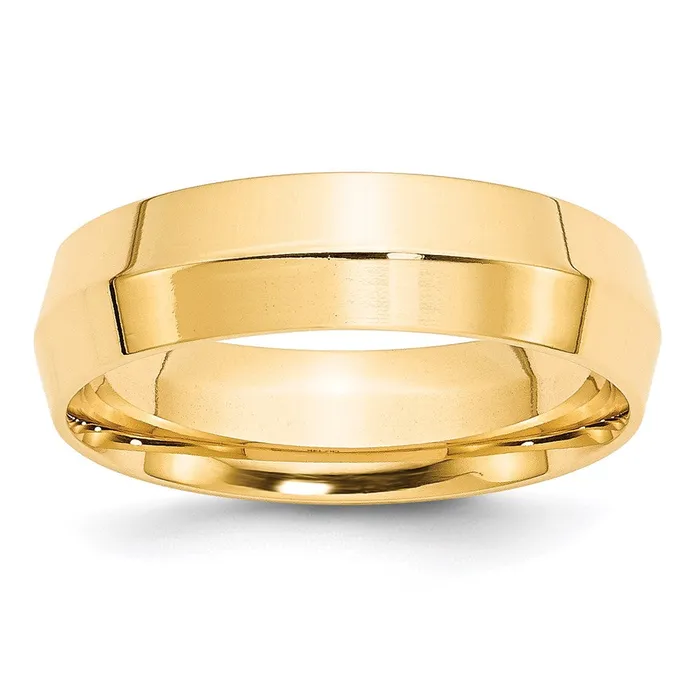 Solid 10K Yellow Gold 6mm Knife Edge Comfort Fit MensWomens Wedding Band Ring Size 135 Goldia Rings Solid 10K Yellow Gold 6mm Knife Edge Comfort Fit MensWomens Wedding Band Ring Size 135 Goldia Rings