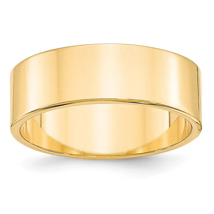 Solid 10K Yellow Gold 7mm Light Weight Flat MensWomens Wedding Band Ring Size 13 Goldia Rings Solid 10K Yellow Gold 7mm Light Weight Flat MensWomens Wedding Band Ring Size 13 Goldia Rings