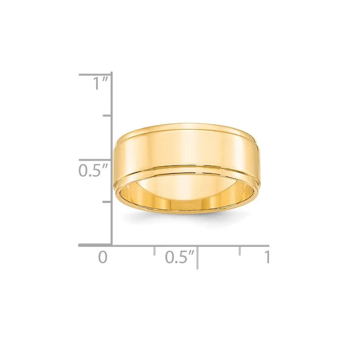 Solid 10K Yellow Gold 8mm Flat with Step Edge MensWomens Wedding Band Ring Size 4 Goldia Rings Solid 10K Yellow Gold 8mm Flat with Step Edge MensWomens Wedding Band Ring Size 4 Goldia Rings