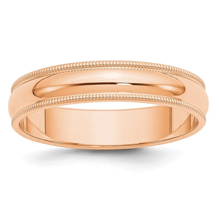 Solid 10K Yellow Gold Rose Gold 5mm Milgrain HalfRound Wedding MensWomens Wedding Band Ring Size 55 Goldia Rings Solid 10K Yellow Gold Rose Gold 5mm Milgrain HalfRound Wedding MensWomens Wedding Band Ring Size 55 Goldia Rings