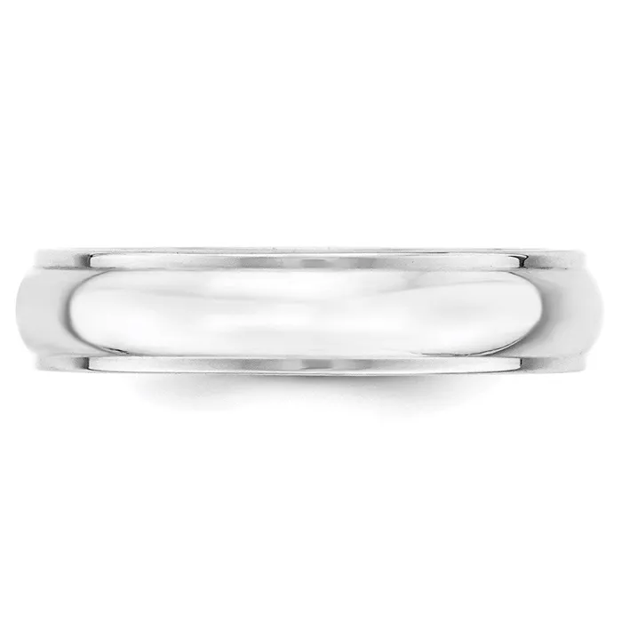 Solid 14K White Gold 5mm Half Round with Edge MensWomens Wedding Band Ring Size 13 Goldia Rings Solid 14K White Gold 5mm Half Round with Edge MensWomens Wedding Band Ring Size 13 Goldia Rings