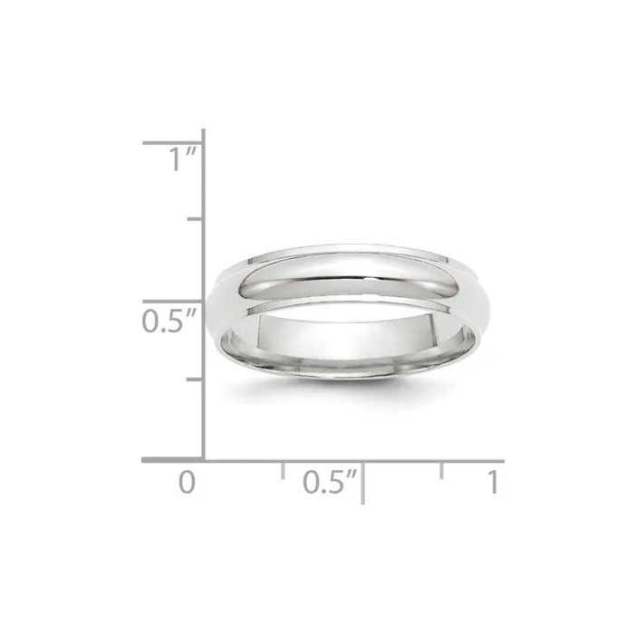 Solid 14K White Gold 5mm Half Round with Edge MensWomens Wedding Band Ring Size 13 Goldia Rings Solid 14K White Gold 5mm Half Round with Edge MensWomens Wedding Band Ring Size 13 Goldia Rings