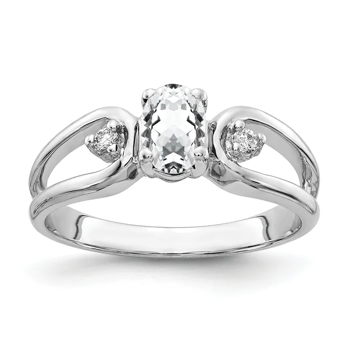 Solid 14k White Gold 6x4mm Oval Cubic Zirconia AA Simulated CZ Ring Goldia Rings Solid 14k White Gold 6x4mm Oval Cubic Zirconia AA Simulated CZ Ring Goldia Rings