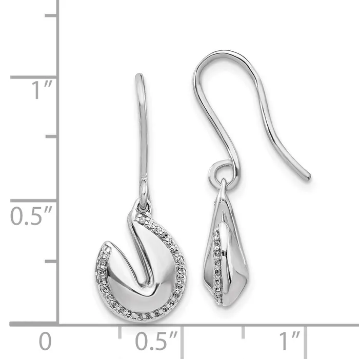 Solid 14k White Gold Simulated CZ Fortune CooKie Earrings Goldia Earrings Solid 14k White Gold Simulated CZ Fortune CooKie Earrings Goldia Earrings