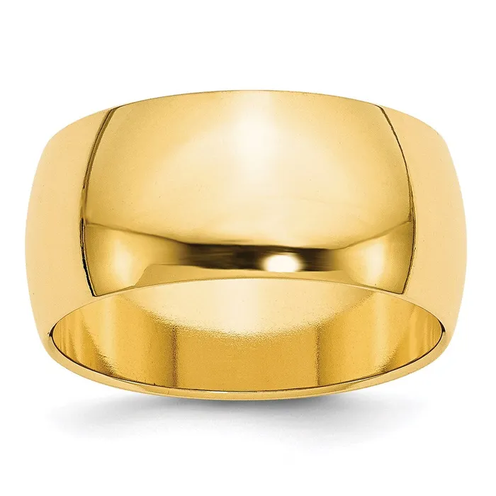Solid 14K Yellow Gold 10mm Half Round MensWomens Wedding Band Ring Size 12 Goldia Rings Solid 14K Yellow Gold 10mm Half Round MensWomens Wedding Band Ring Size 12 Goldia Rings