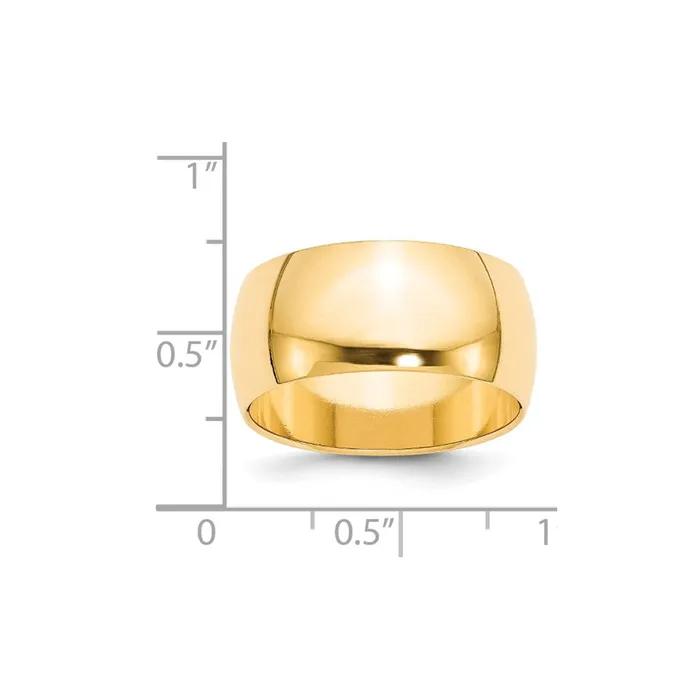 Solid 14K Yellow Gold 10mm Half Round MensWomens Wedding Band Ring Size 12 Goldia Rings Solid 14K Yellow Gold 10mm Half Round MensWomens Wedding Band Ring Size 12 Goldia Rings