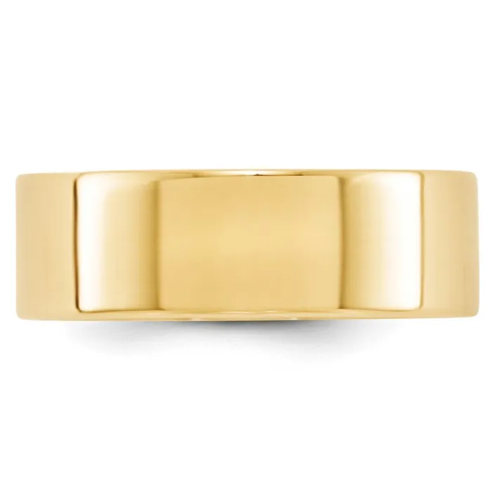 Solid 14K Yellow Gold 7mm Light Weight Flat MensWomens Wedding Band Ring Size 8 Goldia Rings Solid 14K Yellow Gold 7mm Light Weight Flat MensWomens Wedding Band Ring Size 8 Goldia Rings