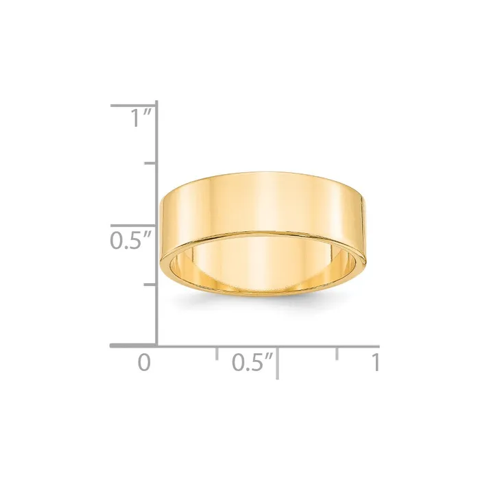 Solid 14K Yellow Gold 7mm Light Weight Flat MensWomens Wedding Band Ring Size 8 Goldia Rings Solid 14K Yellow Gold 7mm Light Weight Flat MensWomens Wedding Band Ring Size 8 Goldia Rings