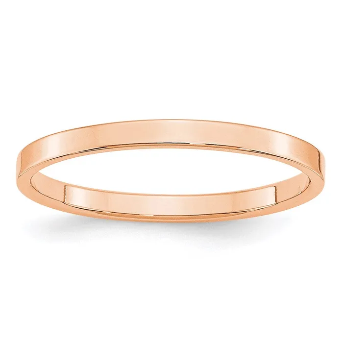 Solid 14K Yellow Gold Rose Gold 2mm Light Weight Flat MensWomens Wedding Band Ring Size 115 Goldia Rings Solid 14K Yellow Gold Rose Gold 2mm Light Weight Flat MensWomens Wedding Band Ring Size 115 Goldia Rings