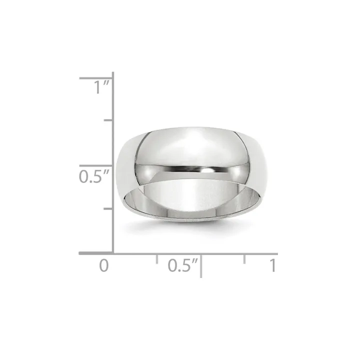 Solid 14K Yellow Gold White Gold 8mm HalfRound MensWomens Wedding Band Ring Size 85 Goldia Rings Solid 14K Yellow Gold White Gold 8mm HalfRound MensWomens Wedding Band Ring Size 85 Goldia Rings