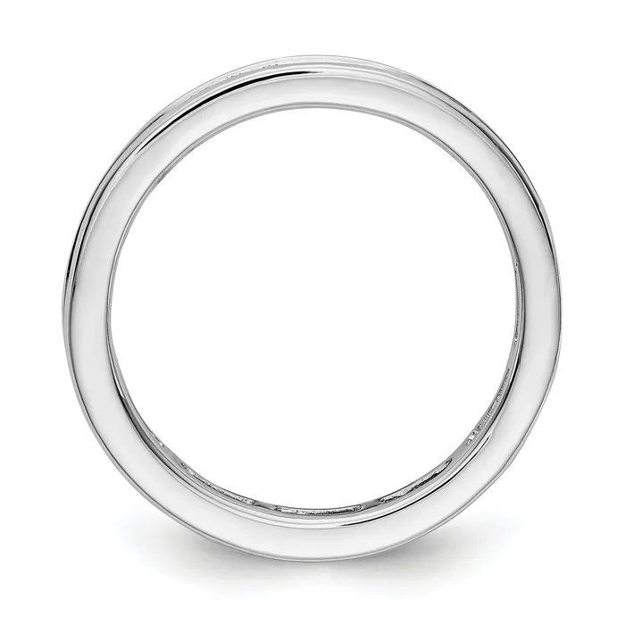 Solid Real 14k White Gold Polished 1ct Princess Channel Set CZ Eternity Wedding Band Ring Goldia Rings