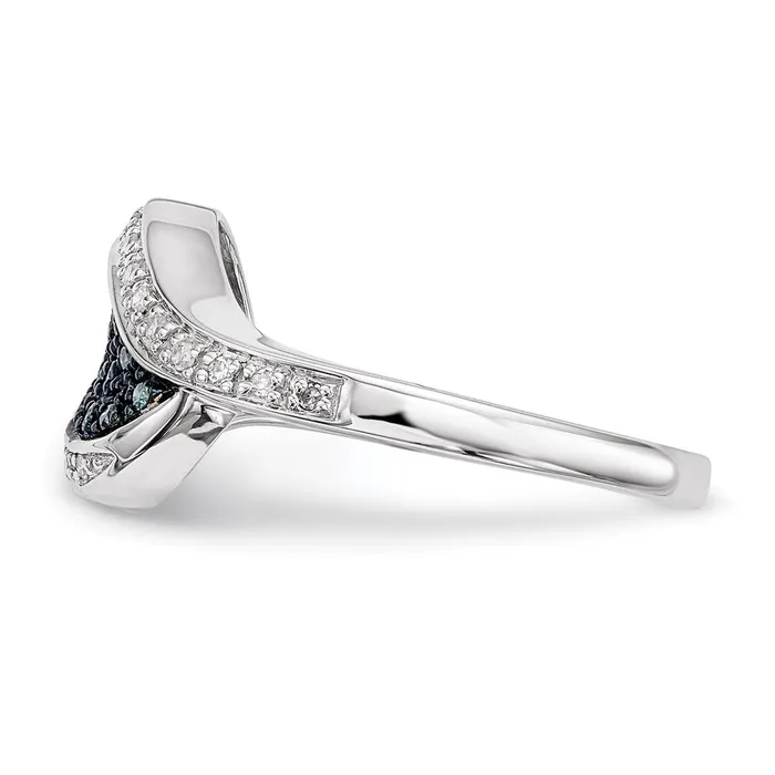 Sterling Silver Blue Diamond Fancy Marquise Ring Goldia Rings