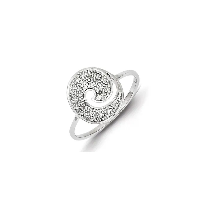 Sterling Silver Diamond Round Swirl Ring Goldia Rings