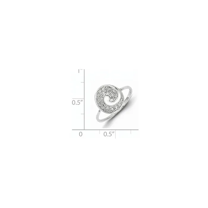 Sterling Silver Diamond Round Swirl Ring Goldia Rings