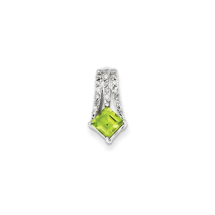 Sterling Silver Diamond u0026 Peridot Pendant Goldia Necklaces